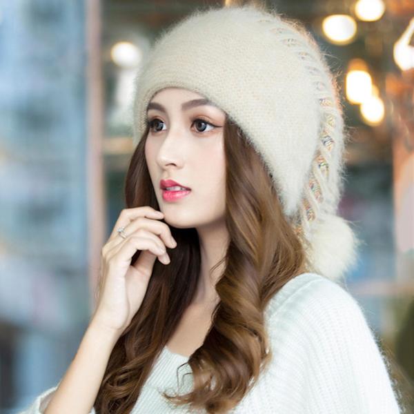 Strikke lue baggy slouchy bak pompom stretchy dobbelt lag hold varmen tykk høst vinter kvinner lue lue for utendørs Black One Size