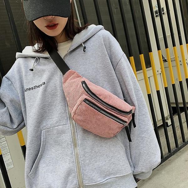 Manchester vyölaukku Designer vetoketjullinen rintalaukku Urheilumatka Tyttöjen vyölaukut Muoti Puhelin vyölaukku Naisille - Pink