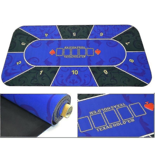 1,2*0,6m Holdem Texas Poker Underlag - Holdbar Gummi Hjemmespil Skrivebordspude