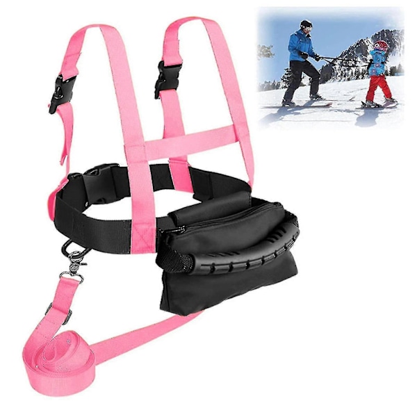 Barn Skidskyddssele för Nybörjare Skidträningsele Skridsko Snowboard js Pink