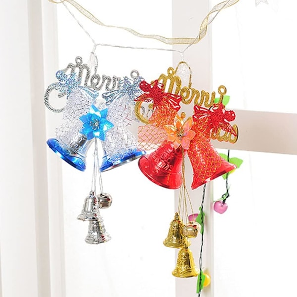 2 stk. Juleklokke Ornament Jingle Bells Vedhæng Jule Dør Hanger Retro Jule Dekorative Genstande Pp Husholdning