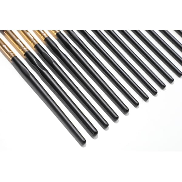 24 stk. professionelle og eksklusive makeupbørster i etui Sort