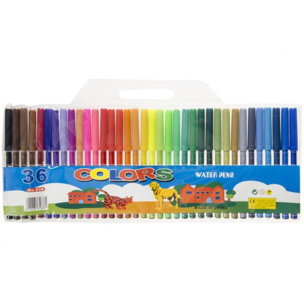 36-pack markörer för barn - Färgpennor Olika färger flerfärgade