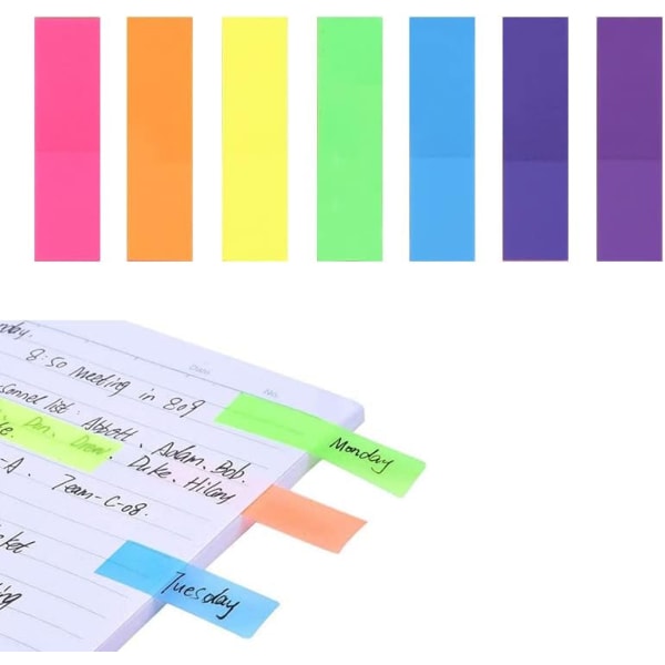 140 stk Sticky Notes 12 X 45 mm, Fargede indekstapper for skolekontorskrivesaker Etikettsidemerke