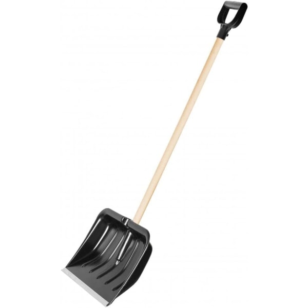 1,25M SNØSPADE SKYVER SCOOPER MUCKING GARDEN BIL SPADE VINTER 125CM HEAVY DUTY PLAST MED METALLKANT TRESKAFT LETT RUS SORT