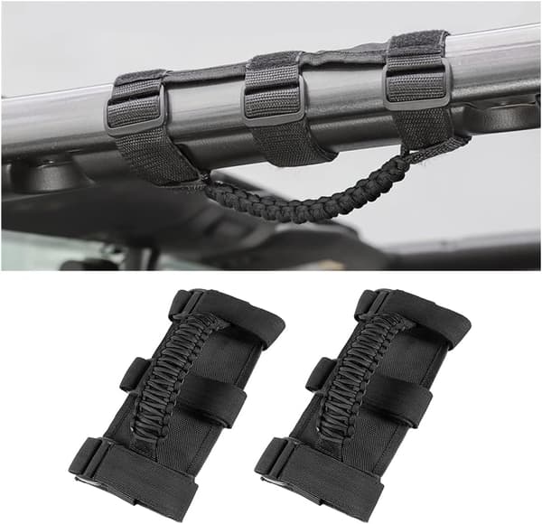 2-pack rullstångshandtag, svarta grepphandtag