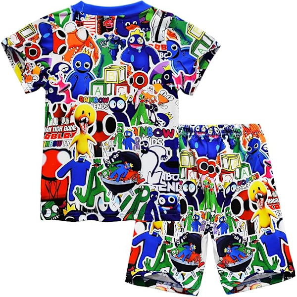 Pojkar Pyjamas Set Regnbågsvänner Barn Kortärmad Två Delar Pyjamas Storlek 6-7 År Sovkläder För Pojkar