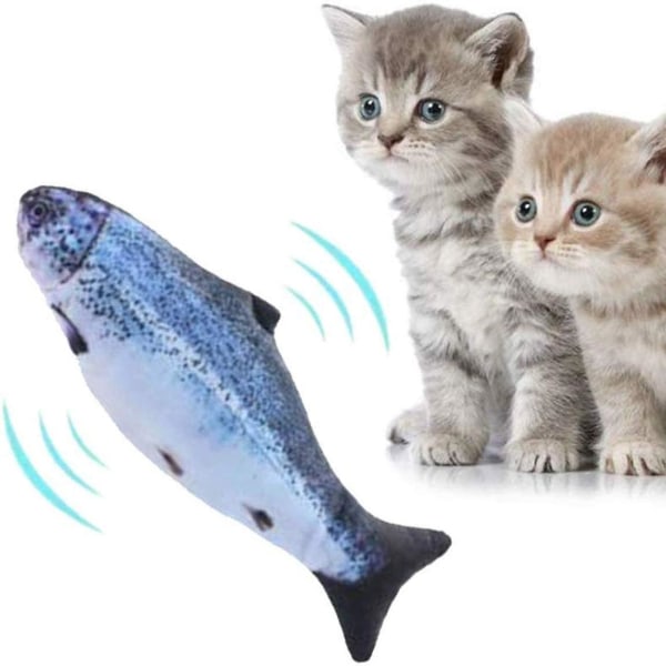 Katt Elektrisk Fiskeleke Flytte Fisk Kattemynte Plysj Leke USB Lading 3d Simulering Aktive dukker Trout