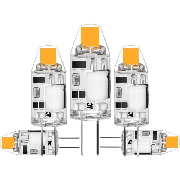 5-pack 2W G4 LED-lampor, 3000K varmvit, 200lm, 12V