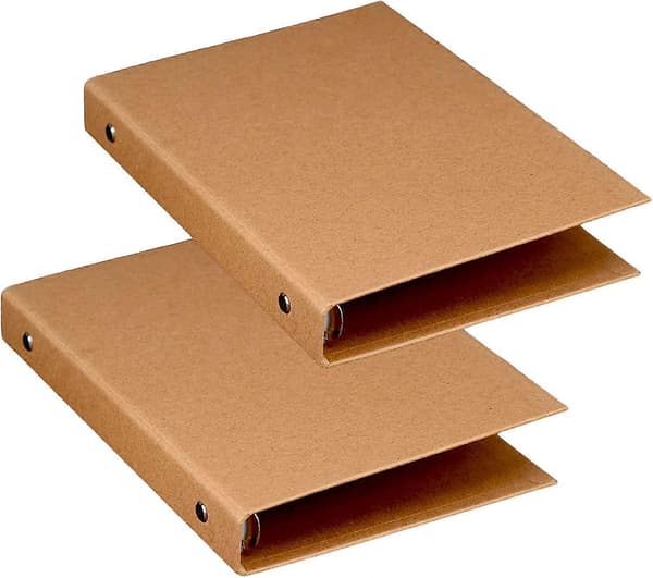 A5 6-ringsbind, A5 ringbindmapper, A5 ringbind 6 huller, Kraft a5 mapper til tilføjelse af brochureomslag scrapbookingpapir løse ark, 2 stk