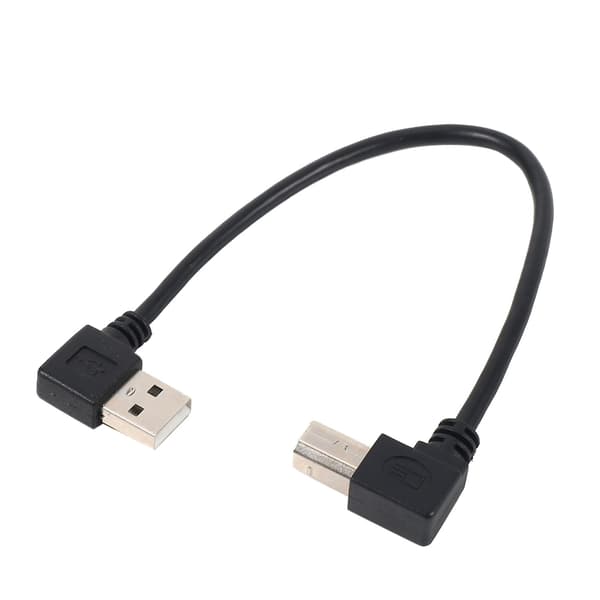 Venstrevinklet USB 2.0 A Han Til Venstrevinklet B Han 90 Graders Printer Scanner Kabel 20cm