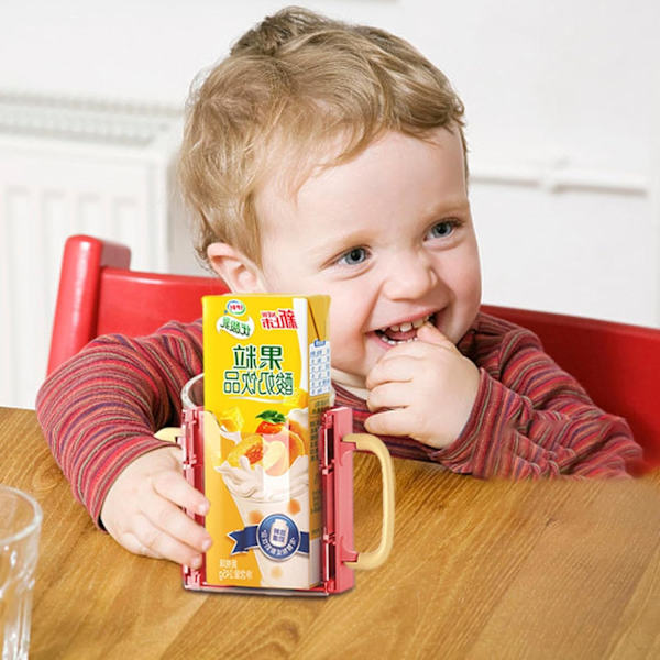 Klemmefri poseholder, lekkasjesikker juiceposeholder, justerbar, bærbar drikkeholder med håndtak, vannflaskeholder for hjem og reise red