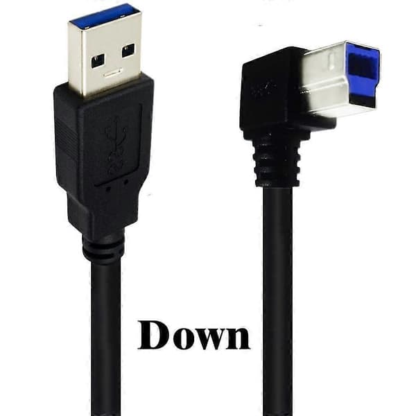 USB3.0 Kabel A Han til B Han 90 Graders Vinkel USB3.0 Printerkabel Right bend