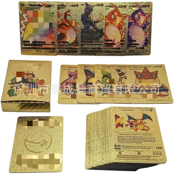 Pokmon Bronzing Card Sjælden Vmax Pikchu 55 stk - Pakkedækslet kan variere - Gold