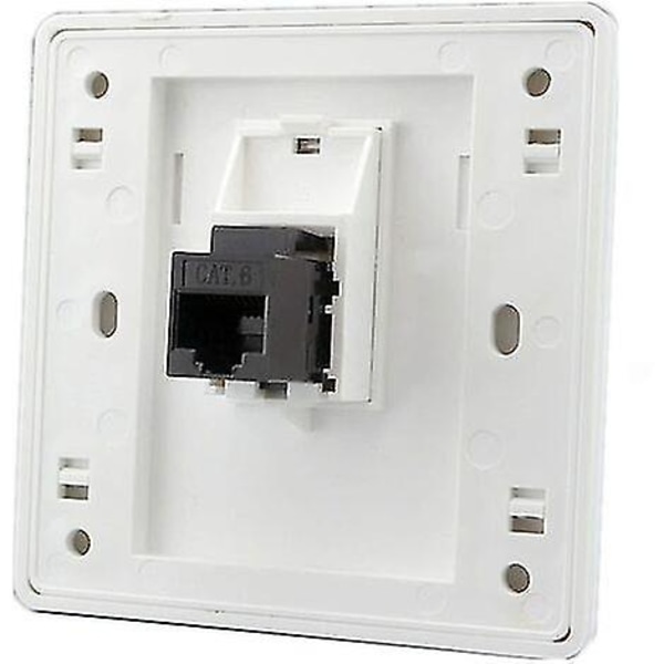 Hunn til hunn Cat6 Gigabit dobbel pass nettverksveggkontakt Rj45 Lan frontplate Internett rett strømuttak, 86x86mm 1 stk Hy