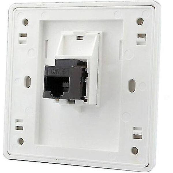 Kvinne til kvinne Cat6 Gigabit Dual Pass Network Veggkontakt Rj45 Lan Frontplate Internett rett strømuttak, 86x86mm 1stk Hy