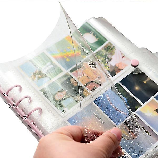 100 fickor Fotoalbum Mini Album Scrapbook För foton Samla bok 3 Inches Photocard Pärm - Purple