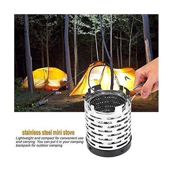 Utomhus- och inomhuscampinguppvärmd spis, camping mini spisuppvärmningslock, bärbar gasvärmare tältvärme
