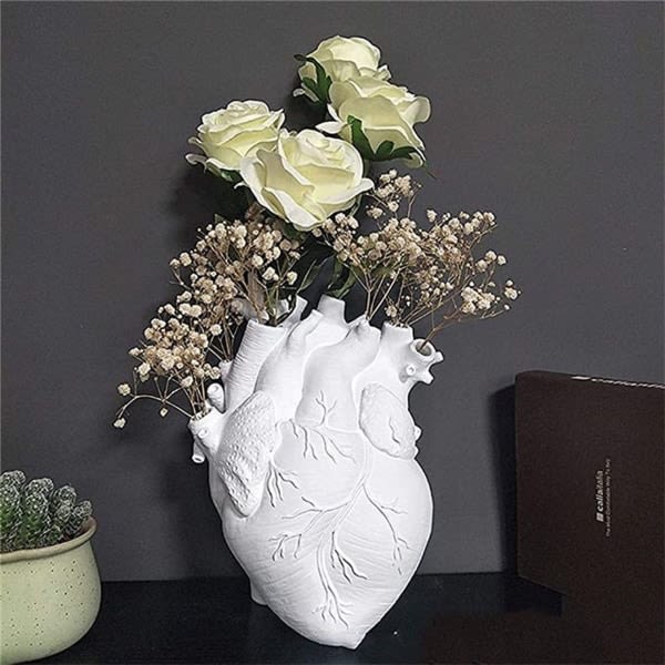 Hjerte Vase, Kreativ Anatomisk Hjerteformet Blomsterpot Dekoration til Skrivebordet