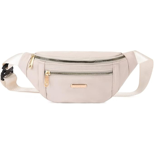 Bum Bag Fanny Pack Mænd Kvinder Mode Festival Fanny Pack Rejse Talje Pakke Letvægts Justerbar Talje Taske til Løbetur Gang Vandreture Jogging Beige