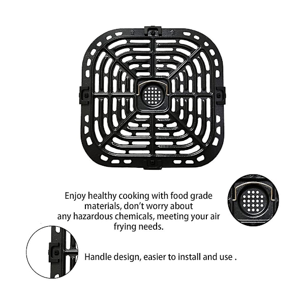 Grillplatta för Instant Vortex Plus 6QT Airfryers, Uppgraderad Kvadratisk Grillpanna