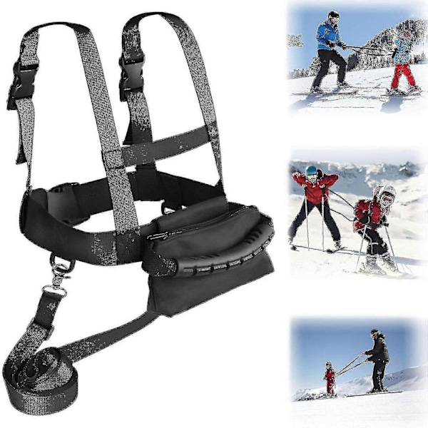 Barn Ski Skuldersele Begynner Ski Treningssele Skøyter Snowboard js Black