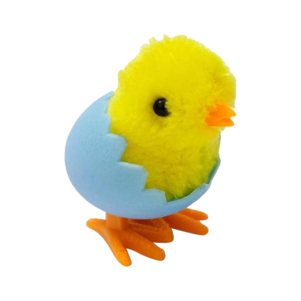 Clockwork Jumping Chicken Legetøj, Flerfarvet påskeplastik + Plys Broken Shell Chick, Bpa-fri, perfekt gave til børn