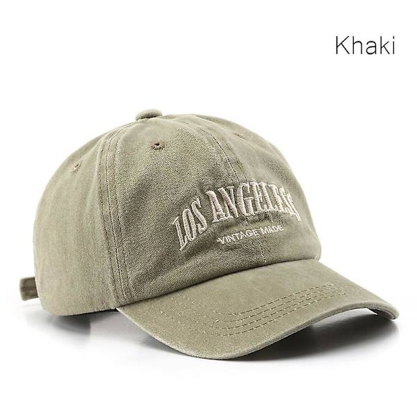 Bomull Baseball Cap För Män Och Kvinnor Mode Broderi Hatt Bomull Mjuk Topp Kepsar Casual Retro Snapback Hattar Unisex Adjustable Khaki