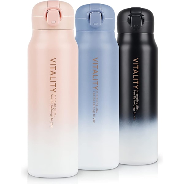 750ml 26oz Återanvändbar Kaffemugg, Rostfri Isolerad Vattenflaska, Kaffekopp för Varma och Kalla Drycker Pink-750ml