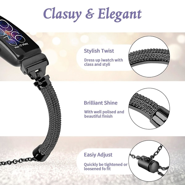 Metallarmband för Fitbit Inspire/Inspire 2/Inspire HR Smartklocka, Ersättningsarmband