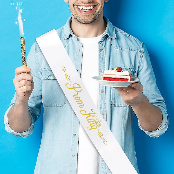 Uusi Designprom King & Prom Queen -nauha valmistujaisjuhliin, koulun prom-juhliin, koristeisiin ja juhlatarvikkeisiin