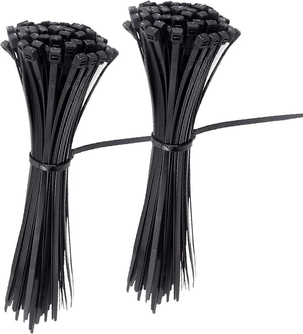 Kabelstrips Nylon Selvlåsende Kabelbindere 4 Tommer 200 Stykker Sort