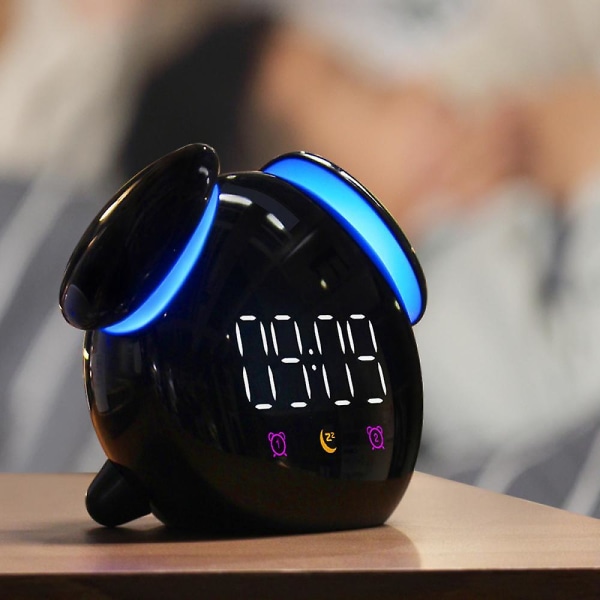Wake Up Child Ljusväckning med LCD-Skärm 2000mah Uppladdningsbar Justerbar Funktion Snooze Lampa Alarmklocka Kryc
