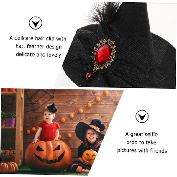 Halloween hårtillbehör hattar hårspännen hårklämma hårnål bal Halloween hårnål häxhatt hårband Halloween hatt
