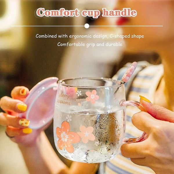 Sakura-krus Creative Sakura Cup Coaster, 17,6 oz stor kapacitet (stor blomst, 17,6 oz)