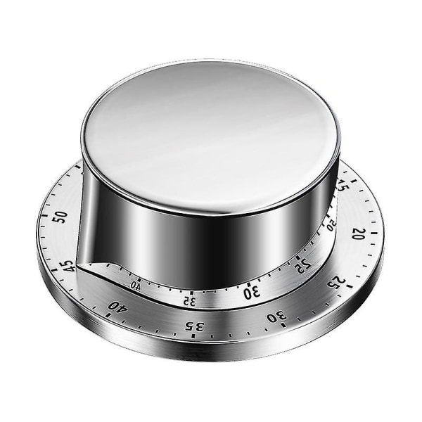 Wabjtam 1 Piece Mechanical Kitchen Timer, Adsorbable Magnetic Timer, Waterproof Stainless Steel Reusable Timer, 60 Minutes Countdown, Suitable For Coo