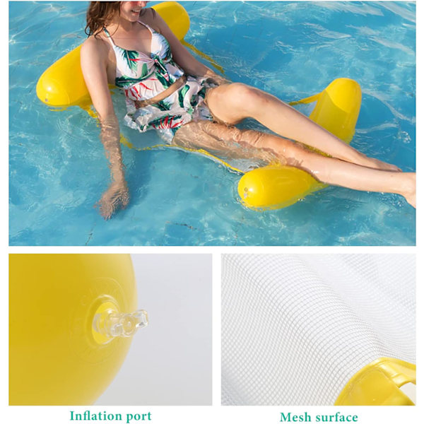 Uppblåsbar Vattenhängmatta, Simbassäng Strand Hav Vikbar Flytande Recliner Anti-Omvändning Flytmadrass Lounge Chair Drifter Sport Sadel
