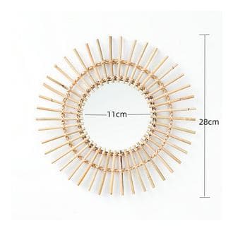 Beige Spärr Hängande Nattspegel Diameter 28 cm