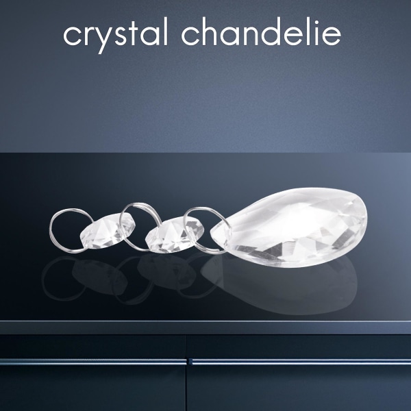 20 stk lysekrone krystaller, klare dråbeformede krystal lysekrone vedhæng Dele Perler, hængende krystaller F
