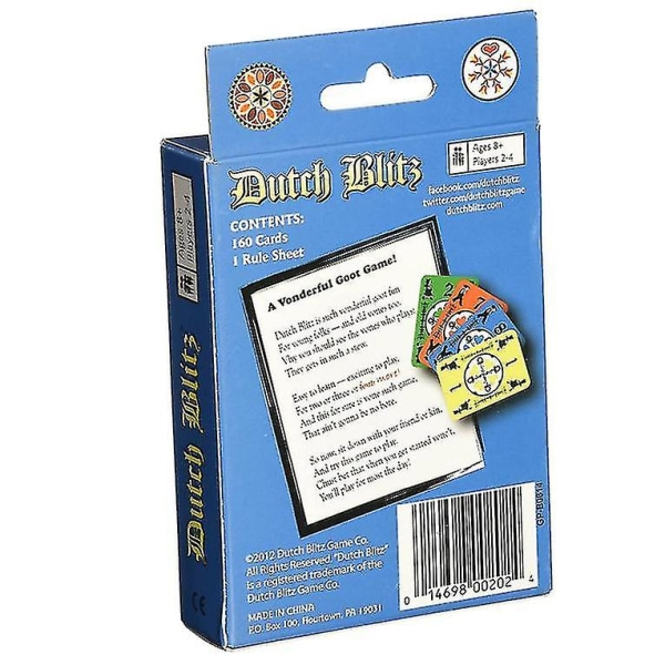 Dutch Blitz kortspil, Basic Dutch Blitz festbrætspil kort - Blue Box