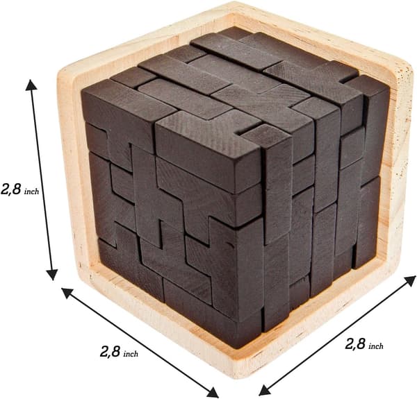 Hjärngymnastik Trä 3D-pussel med 54 bitar (Original)