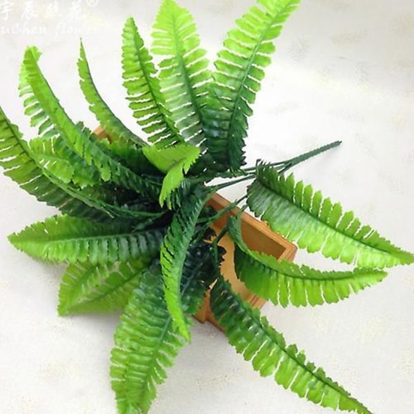 3 Stems Artificial Fern Grass Plant Artificial Fern Persian Leaves Home Wedding Shop Decoration (green)