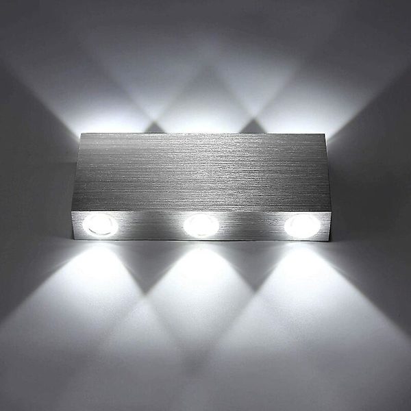 Led væglampe 6w indendørs væglampe moderne firkantet op og ned aluminium