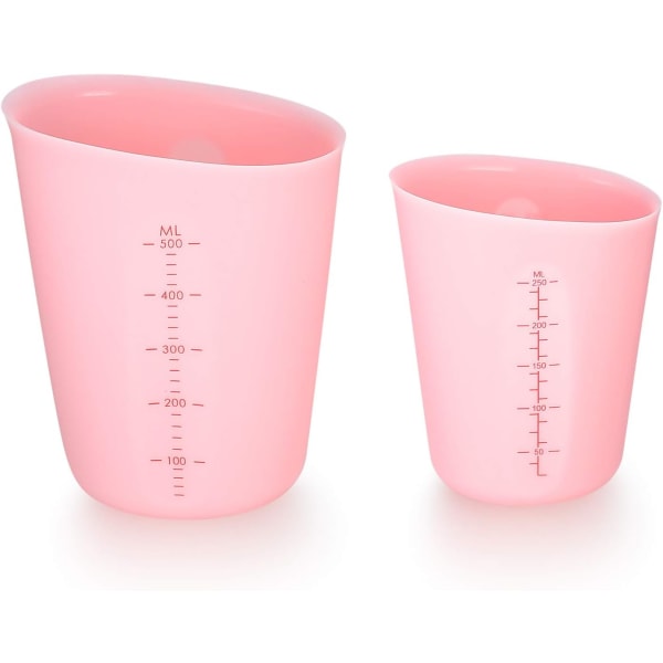 2 st Silikonmätkoppar, 250/500ml Blandningskoppar med Skala, Koppmått för Epoxihartsgjutning, Hantverk, DIY Hemgjort