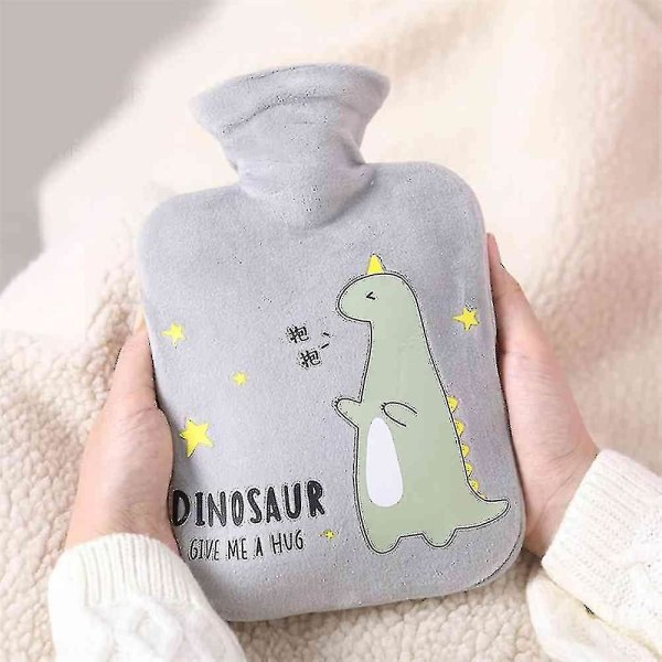 Hot Water Bottle 1000ml Pvc Cute Dinosaur Cartoon Thick Leakproof Hand Warmer Foot Warmer Pain Relief Winter Outdoor Walking Keep Warm