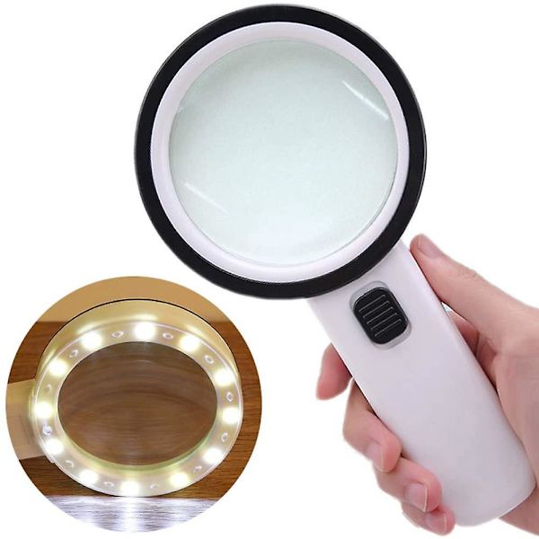 Förstoringsglas med ljus 30x hög effekt Jumbo belyst förstoringsglas