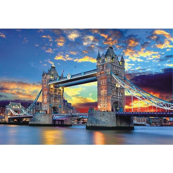 1000 brikker puslespill for voksne - London Tower Bridge vanskelig og utfordrende
