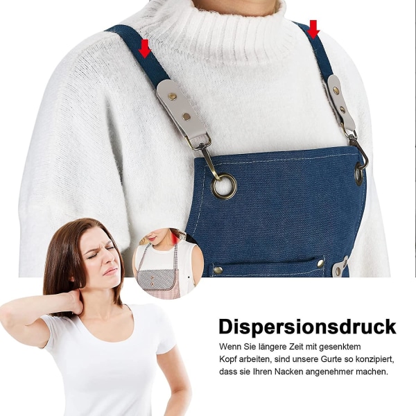 Svejseforklæde - Arbejdsforklæde med lommer, justerbar rygkrydsrem til mænd og kvinder, perfekt til have, køkken, garage 78 * 57cm