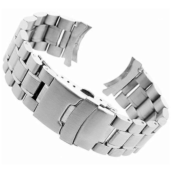 Böjt Armbandsur i Rostfritt Stål, Massivt Metall, Ersättningslås 20-22mm 22mm