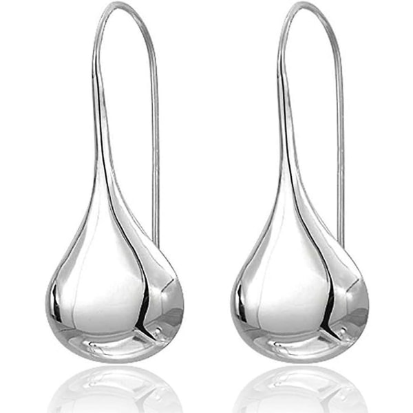 925 Sterling Silver Ear Needle With Teardrop & Waterdrop Earrings (silver Waterdrop)